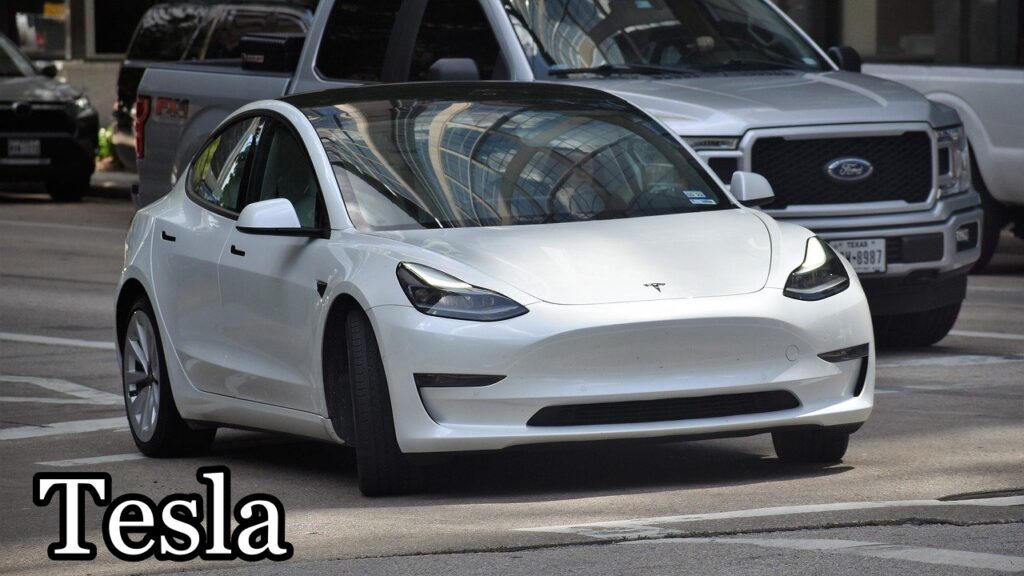 Tesla White Car