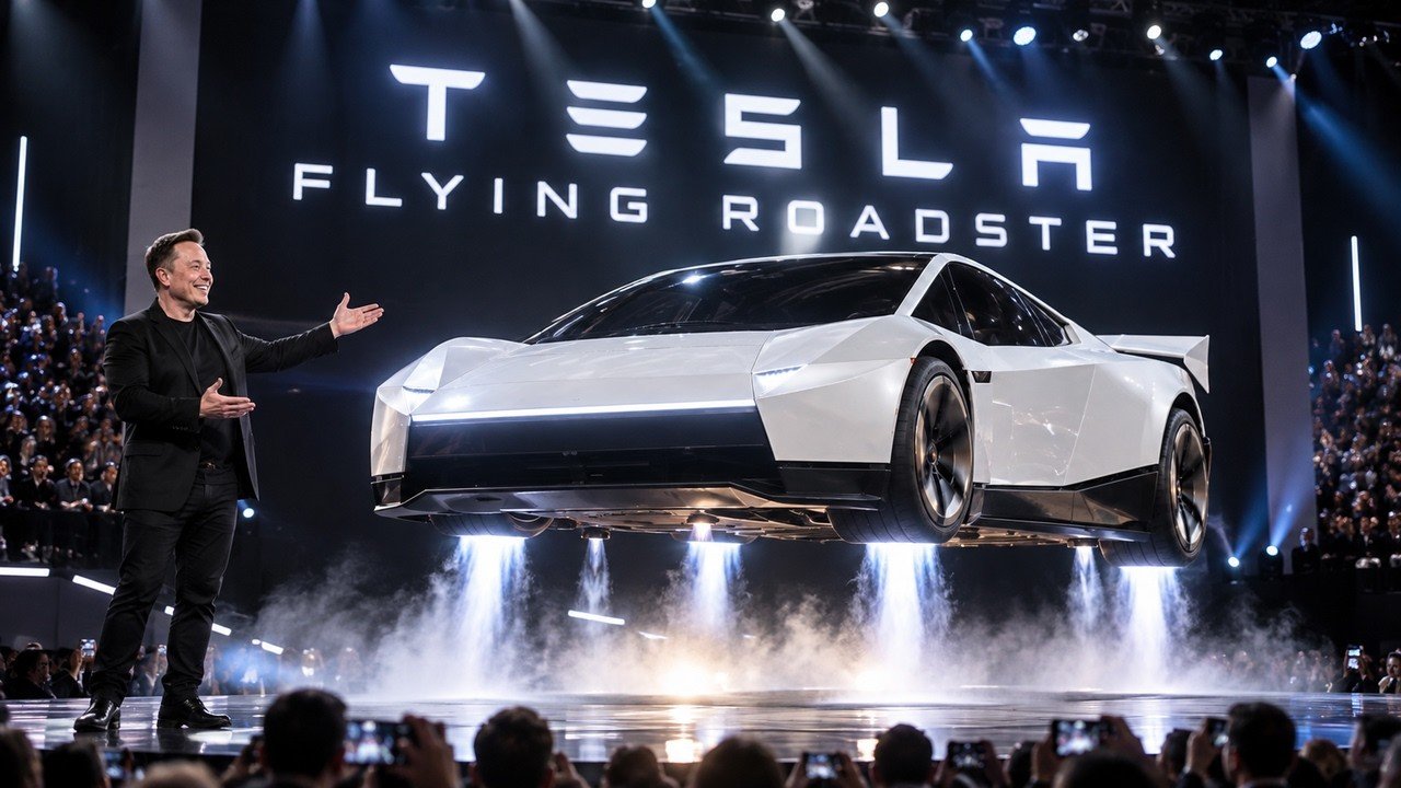 Elon Musk Has Finally Unveiled a Flying Tesla Roadster 2026